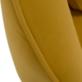 Canapea cu 3 locuri de design, ţesătură Velvet galbenă/gold crom auriu, EZIO TYP 3