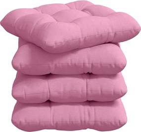 vidaXL Perne de Șezut 4 pcs Roz 40 x 40 x 12 cm țesătură