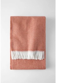 Pled din amestec de bumbac Euromant Skyline, 140 x 180 cm, roșu teracotă