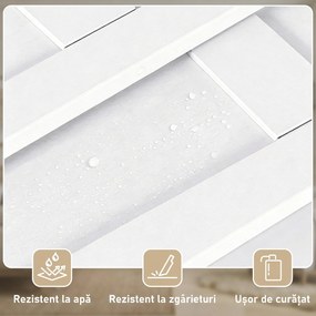 HOMCOM Ușă Glisantă Aplicată pe Perete 106.7x213.4 cm, Stil Shaker Industrial, Silențioasă, Impermeabilă, Albă | Aosom Romania