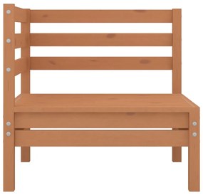 Set mobilier de gradina, 4 piese, maro miere, lemn masiv de pin maro miere, 2x colt + mijloc + suport pentru picioare, 1