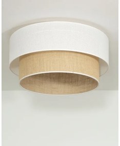 Plafonieră BORHO 1xE27/60W/230V Ø 40 cm alb/jută