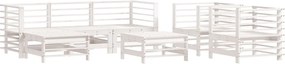 vidaXL Set mobilier de grădină, 7 piese, alb, lemn masiv de pin