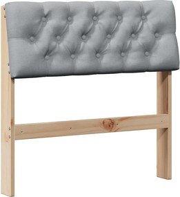 vidaXL Tăblie tapițată Gri deschis 80 cm Lemn de pin masiv