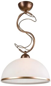 Lampă suspendată pe tijă COBRA 1xE27/60W/230V, diam. 30 cm, bronz/patină