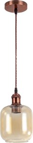 Brilagi - Lustru LED suspendat pe cablu R GLASS 1xE27/60W/230V Ø 14 cm cupru/maro fumuriu