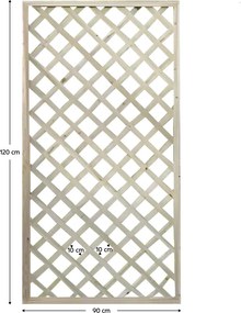 Ecran cu grilaj, natural, lemn, 90x120 cm, KALIFE TYP 2