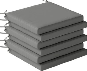 Outsunny Set pernuțe pentru scaune de sufragerie 46x42x7 cm 6 piese cu husă lavabilă și benzi hidrofug anti-UV Gri închis | Aosom Romania