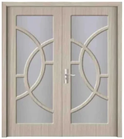 Usa Dubla de Interior din MDF Novo Doors ND220, Geam Sablat, Cadru din Lemn Masiv, KIT COMPLET, Toc , Manere si balamale incluse (Culoare: Wenge,
