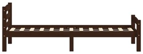 Cadru de pat, maro inchis, 100x200 cm, lemn masiv de pin Maro inchis, 100 x 200 cm