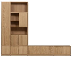 Set TV în culoare naturală cu aspect de lemn de stejar 304x243 cm Modulair – vtwonen