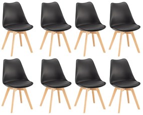 Silla scaun de luat masa 8 bucăți în negru