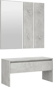 vidaXL Set de mobilier pentru hol, gri beton, lemn prelucrat