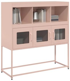 vidaXL Dulap, roz, 100,5x39x107 cm, oțel laminat la rece