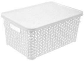Orion Box cu capac RATAN, 10 l, alb