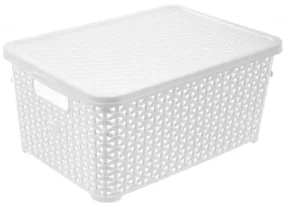 Orion Box cu capac RATAN, 10 l, alb