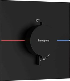Baterie dus termostatata incastrata negru mat Hansgrohe ShowerSelect Comfort E