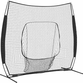 vidaXL Plasă pentru antrenament de baseball Negru 250 x 106 x 209 cm