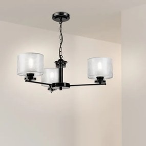 Candelabru suspendat ROSA cu lanț 3xE27/60W/230V negru/gri
