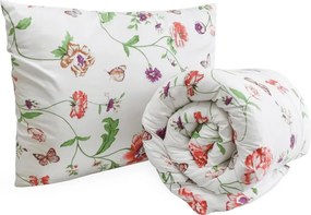 Set pilota pentru toate anotimpurile 140x200 cm din fibra siliconica cu perna 70x90 cm MEADOW FLOWERS