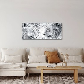 Tablou - Capete de lei desenate (120x50 cm)