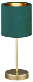 Veioză verde/aurie din metal cu abajur textil (înălțime 34 cm) Aura – Fischer & Honsel