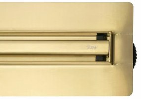 Set rigola pentru dus plus capac auriu periat Rea Neox Slim Pro 90 cm