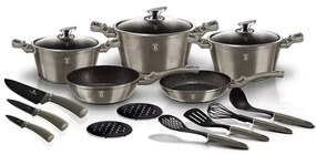 Set oale marmorate 17 piese Carbon Metalic Line Berlinger Haus BH 6163