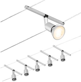 Paulmann 94442 - Set 5x GU5.3/10W, sistem complet cu cablu SALT 230V, crom mat