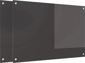 vidaXL Panou de bucătărie 2 pcs Gri închis 90 x 60 cm