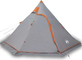 vidaXL Cort de camping tipi pentru 5 persoană, gri, impermeabil