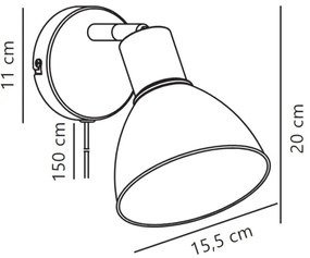 Spot de perete Nordlux POP 1xE27/18W/230V bej
