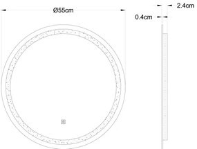 Oglindă LED dimabilă cu funcție de retroiluminare Globo 84033 RIVAS LED/10W/230V 4000K d. 55 cm