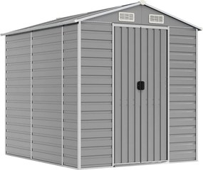 vidaXL Șopron de grădină gri deschis 191x215x198 cm, oțel galvanizat