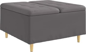 vidaXL Ottomană de depozitare Gri 80 x 80 x 45 cm Piele artificială