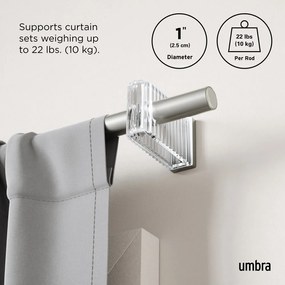 Galerie de perdea argintiu-mat extensibilă din oțel 107 - 305 cm Flute – Umbra