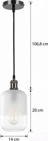 BRILAGI - LED lustra suspendată pe cablu RETRO GLASS 1xE27/60W/230V Ø 14 cm negru/alb