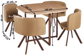 Set sufragerie 4+1 Brianite (maro deschis + natural). 1065326