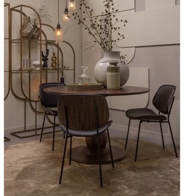 Scaune de dining negre 2 buc. din imitație de piele Close In – WOOOD