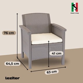 Set de mobilier de grădină Venus Big cu 6 locuri, culoare cappuccino