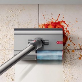 Aspirator vertical Dyson V12s Detect Slim Submarine 485350-01, 140AW, 0,35 L, 60 min, uscat/umed, 3 moduri, HEPA, senzor de praf, golire igienică, LCD cu date în timp real, nichel/galben