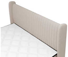 Pat matrimonial 180 cm Dalmo 180 (cu somieră) (cu sp. depozitare) (bej mediu + negru). 1099656