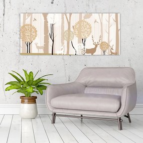 Tablou - Pădure ilustrată (120x50 cm)