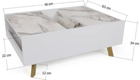 Măsuță de cafea FRIDA 63x90 cm albă