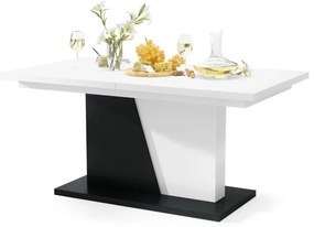 NOBLE NOIR Alb mat/Negru mat - MASĂ EXTENSIBILĂ până la 218 cm, pentru 8, 10 persoane.