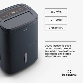 Klarstein DryFy Connect 50 Smart, Dezumidificator, WiFi, Compresie, 50l/zi, 45-55m²