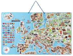 Puzzle si joc 3 in 1 - Harta magnetica a Europei, en