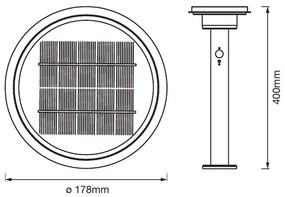 Ledvance - Lampă solară LED CIRCLE 6W/3,2V IP44 cu senzor și dimmer