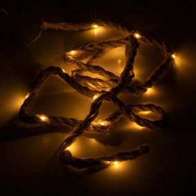 Set frânghie decorativă cu LED-uri, 25 LED-uri, alb cald, 3