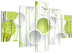 Tablou cu abstracție și copaci (150x105 cm)